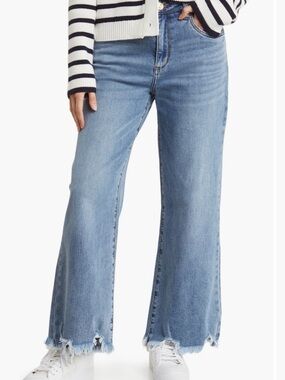 STS Blue Sabrina High Waist Wide Leg Raw Hem Jeans